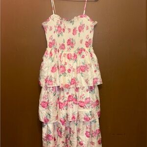 Floral Pink and White Dress by LoveShackFancy